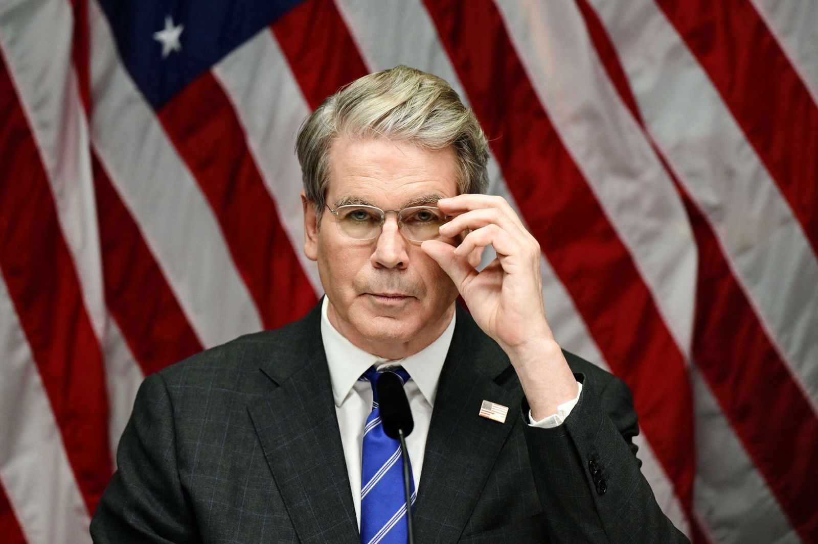 <i>Magnus Lejhall/TT News Agency/AFP via Getty Images via CNN Newsource</i><br/>Treasury Secretary Scott Bessent is pictured in Stockholm on July 29. Bessent on August 19 threw cold water on the idea that Americans could soon receive tariff rebate checks.