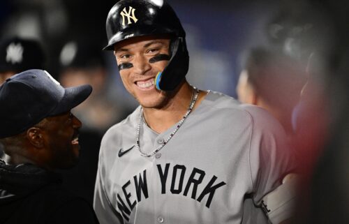 Aaron Judge hit one of the Yankees' franchise record nine home runs.