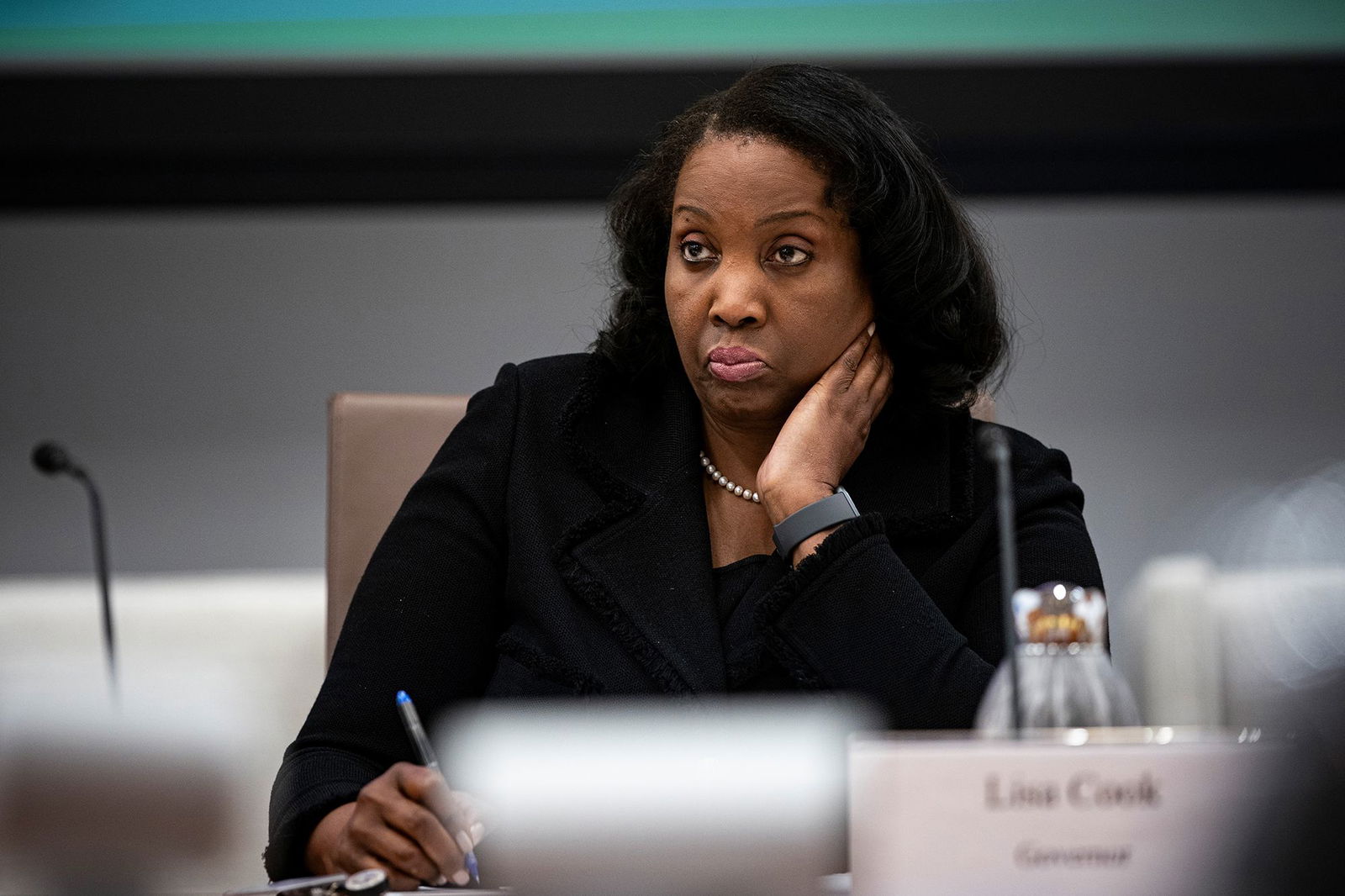 <i>Al Drago/Bloomberg/Getty Images via CNN Newsource</i><br/>Federal Reserve Governor Lisa Cook is pictured in Washington
