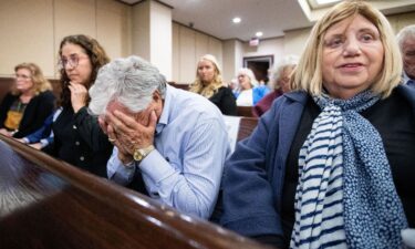Katherine Magbanua is pictured as she tears up ahead of jury deliberations in her retrial for the 2014 murder of Dan Markel in Tallahassee on May 27