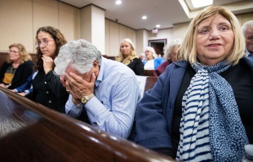 Katherine Magbanua is pictured as she tears up ahead of jury deliberations in her retrial for the 2014 murder of Dan Markel in Tallahassee on May 27