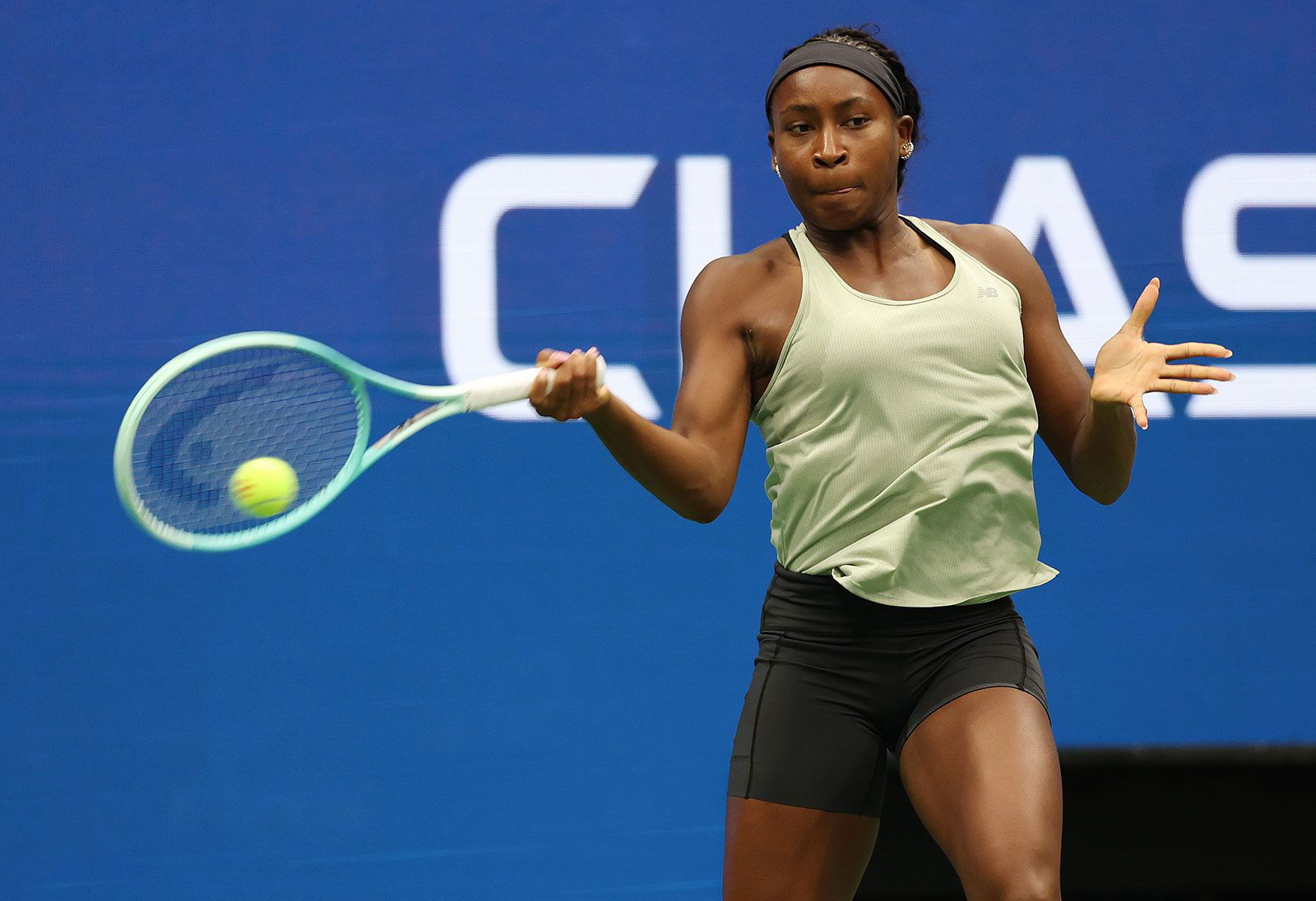 <i>Al Bello/Getty Images via CNN Newsource</i><br/>Coco Gauff during a practice session prior to the start of the US Open.