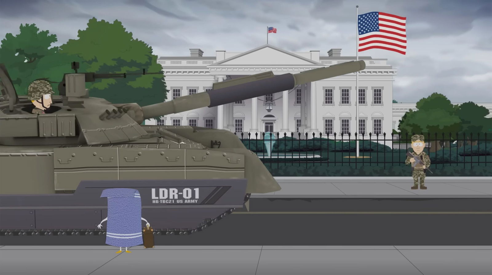 <i>From Comedy Central via CNN Newsource</i><br/>The character Towlie arrives in Washington