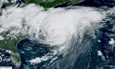 Hurricane Erin is pictured via satellite on August 21.