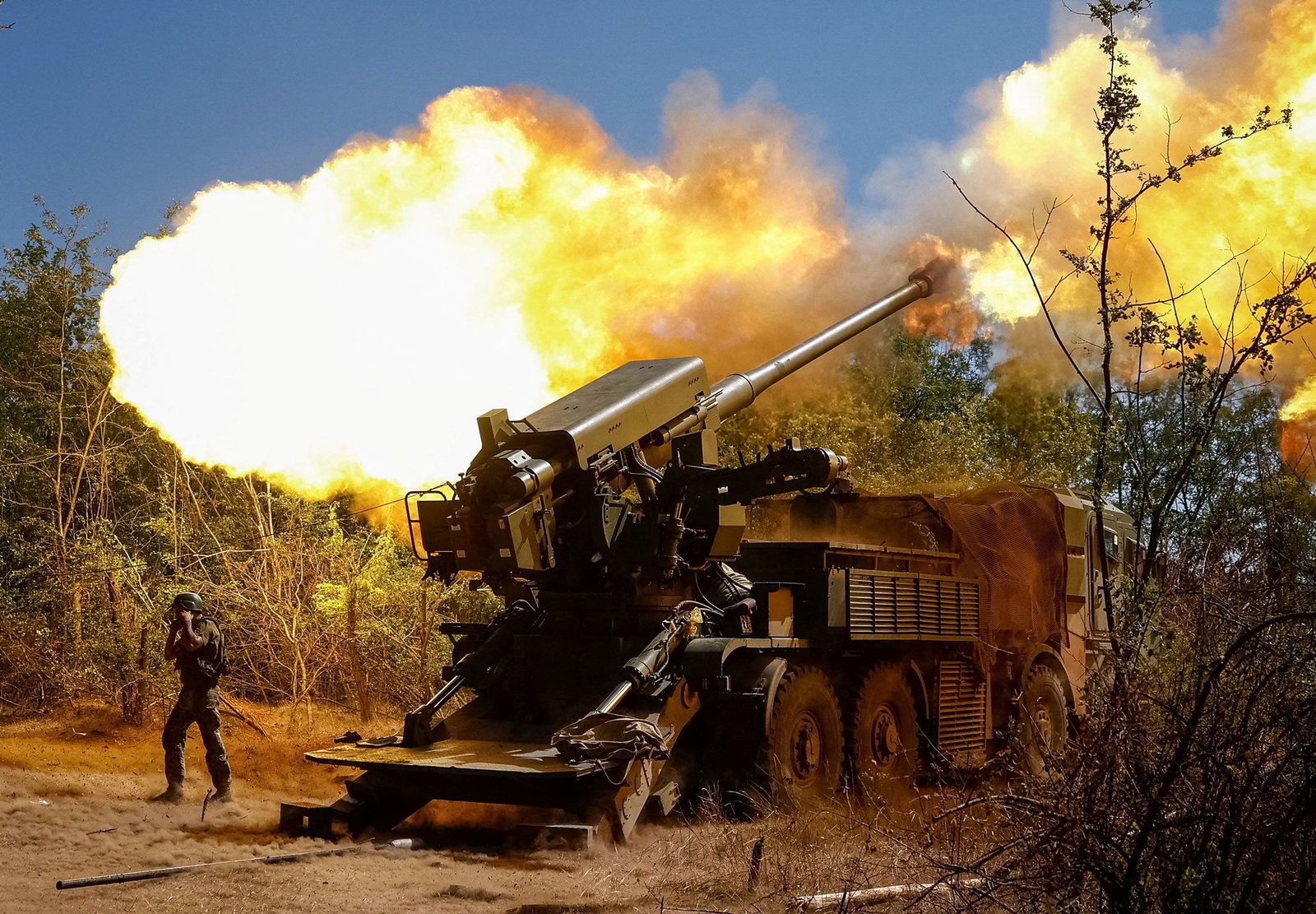 <i>Maksym Kishka/Reuters via CNN Newsource</i><br/>A Ukrainian service member fires a self-propelled howitzer towards Russian troops near a front line in Ukraine's Zaporizhzhia region