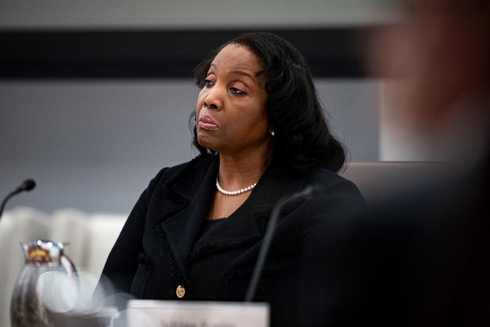 <i>Al Drago/Bloomberg/Getty Images via CNN Newsource</i><br/>Federal Reserve Governor Lisa Cook is seen here at a Federal Reserve Board meeting in Washington