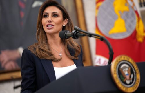 Alina Habba delivers remarks before being sworn in as the interim US Attorney for New Jersey in the Oval Office of the White House on March 28.