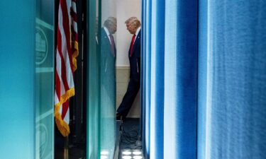 President Donald Trump arrives to the James Brady Press Briefing Room at the White House