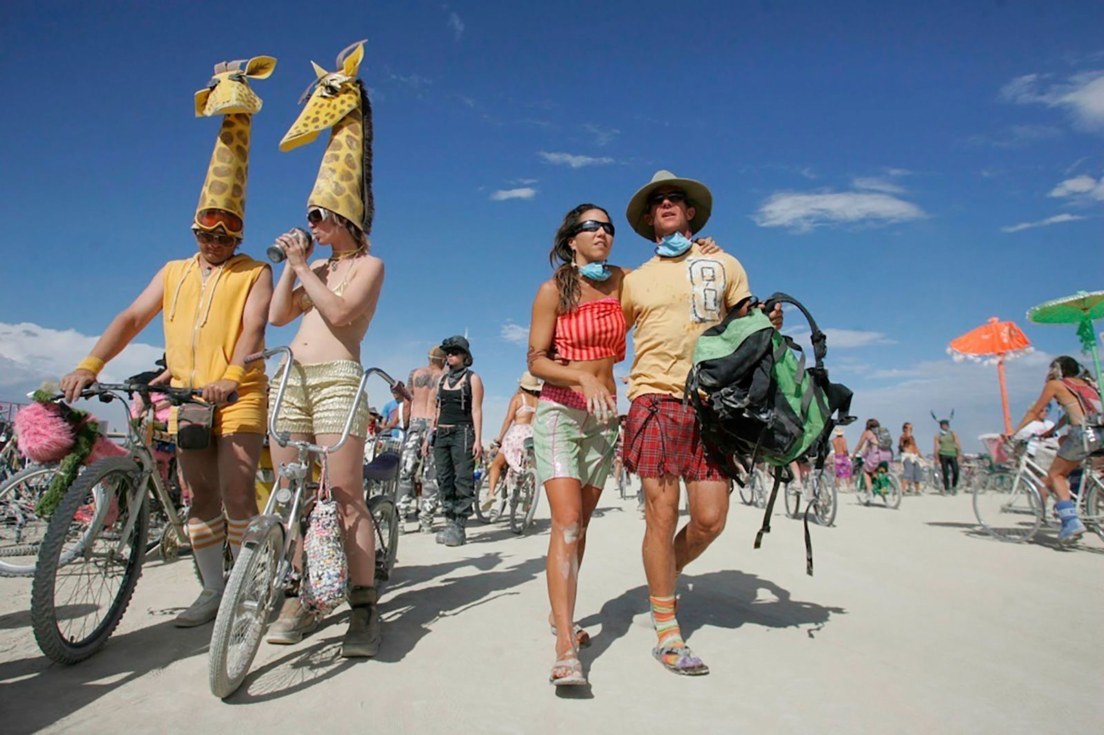 <i>Jim Rankin/Toronto Star/Getty Images via CNN Newsource</i><br/>Burning Man events are held worldwide and burners often travel by bike