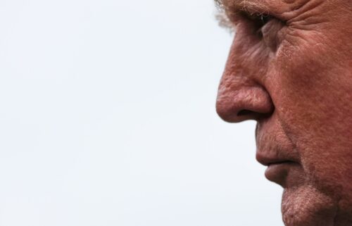 President Donald Trump speaks to the media as he departs the White House on August 1.