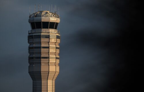 The air traffic control tower at Reagan National Airport in Arlington