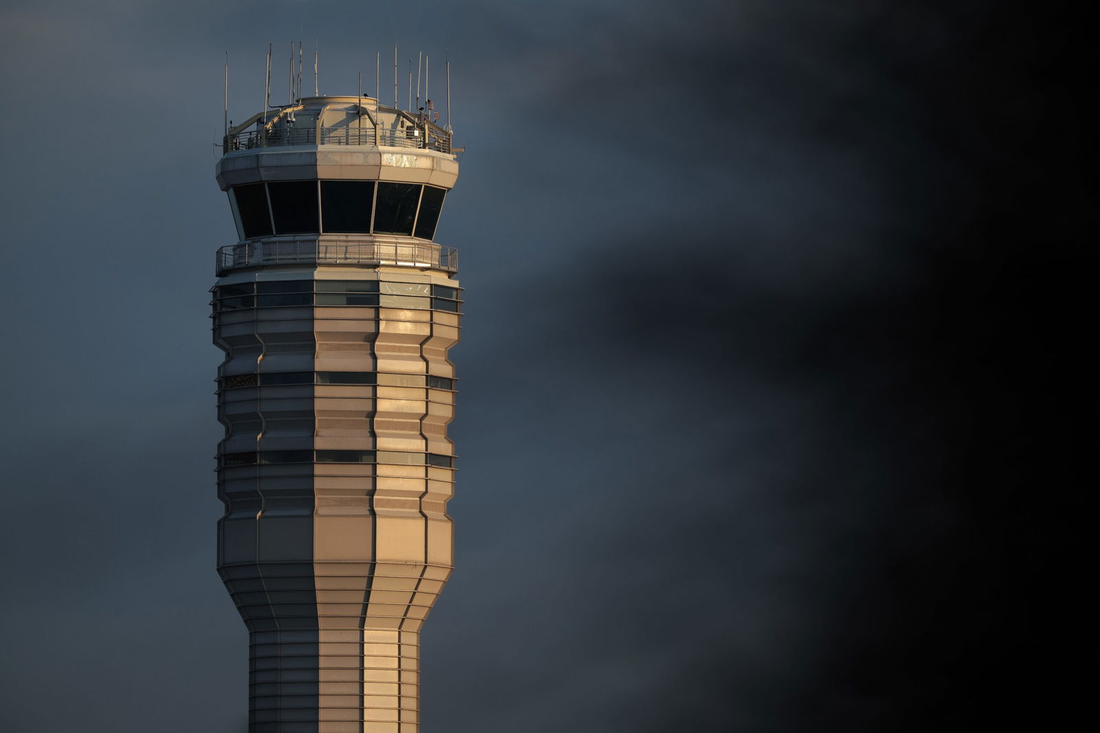 <i>Kayla Bartkowski/Getty Images via CNN Newsource</i><br/>The air traffic control tower at Reagan National Airport in Arlington
