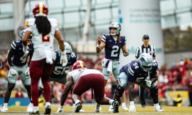 Kansas State Wildcats quarterback Avery Johnson looks on during the 2025 Aer Lingus Classic against Iowa State at Aviva Stadium in Dublin