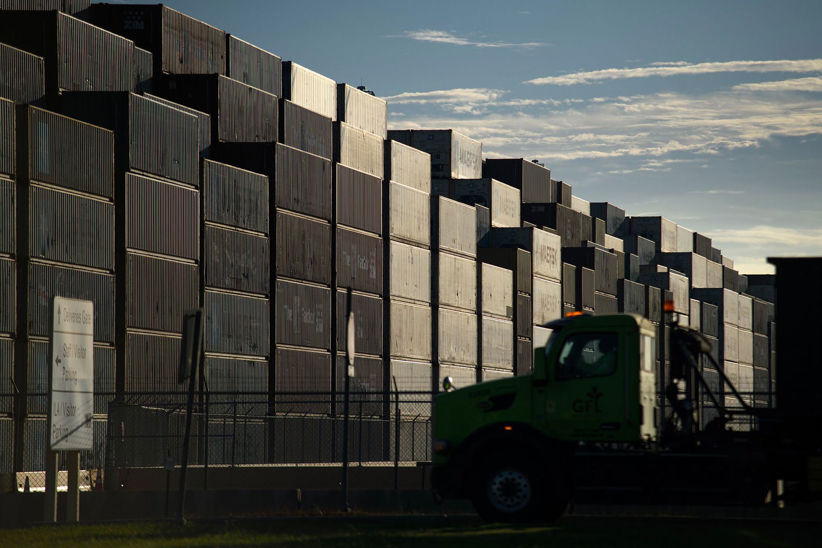 <i>Mark Felix/Bloomberg/Getty Images via CNN Newsource</i><br/>Shipping containers are pictured at the port of Houston in Seabrook