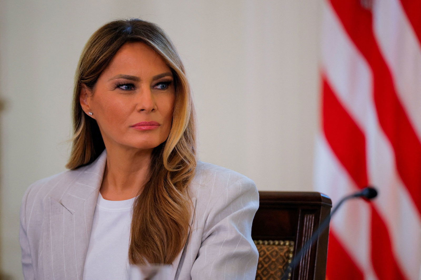 <i>Brian Snyder/Reuters via CNN Newsource</i><br/>First lady Melania Trump attends a meeting of the White House Task Force on Artificial Intelligence Education in the East Room of the White House on September 4.