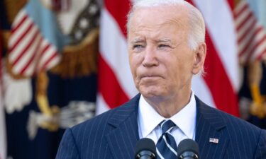 President Joe Biden speaks in the Rose Garden of the White House on November 7
