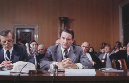 FBI Director William Webster appears before the Senate Intelligence Committee in February 1980.