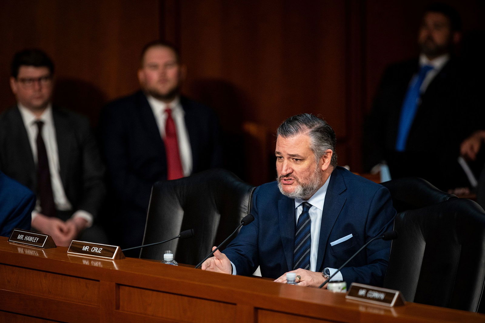 <i>Al Drago/Bloomberg/Getty Images via CNN Newsource</i><br/>Senator Ted Cruz speaks during a Senate Judiciary Committee hearing on Tuesday