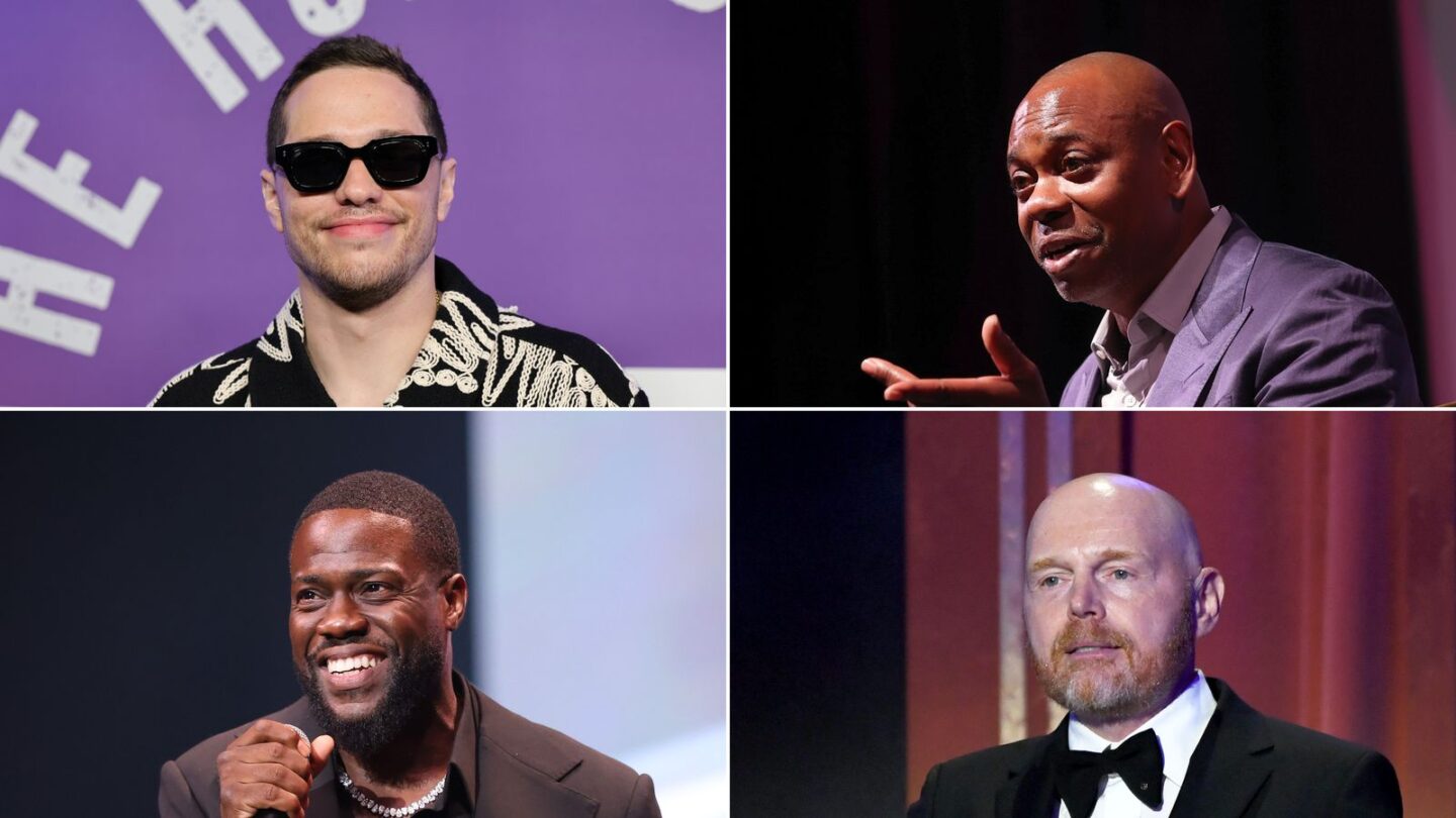 <i>Dia Dipasupil/Arturo Holmes/Alberto E. Rodriguez/Getty Images via CNN Newsource</i><br/>Clockwise from left: comedians Pete Davidson