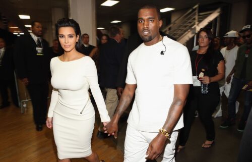 Kardashian (left) and West (right) pictured together in July 2012.