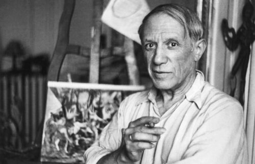 Pablo Picasso in his Paris studio in 1920