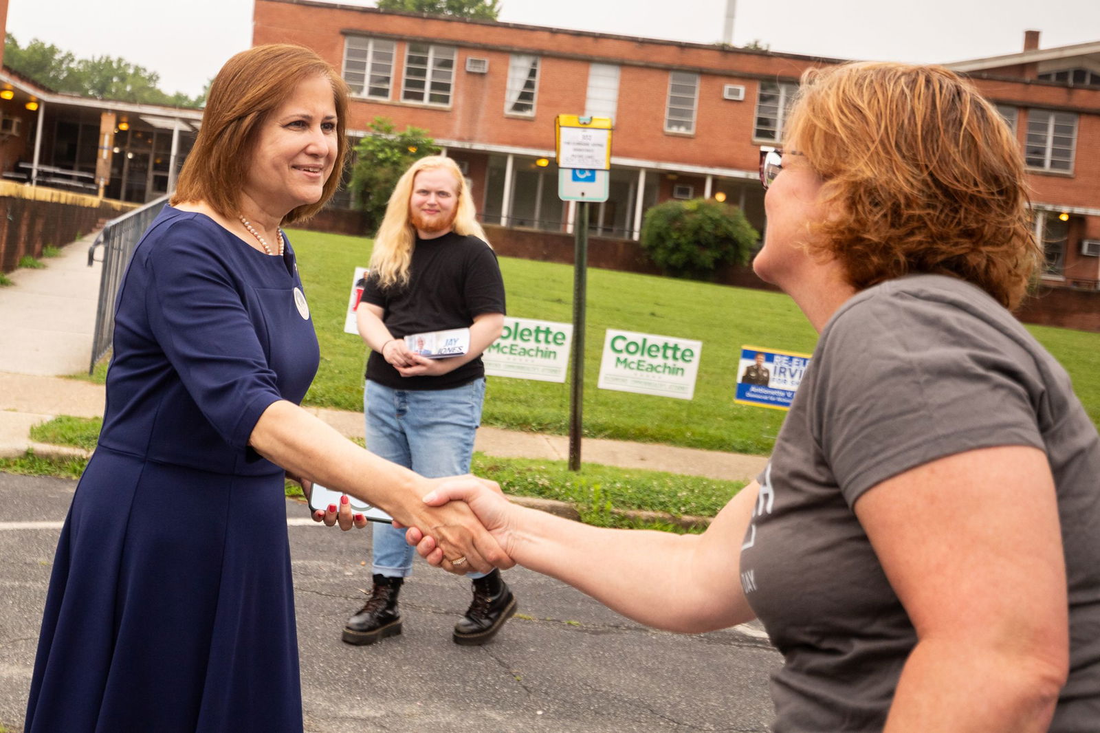 <i>Mike Kropf/AP via CNN Newsource</i><br/>Democratic gubernatorial candidate Abigail Spanberger addresses a crowd at a rally in Henrico