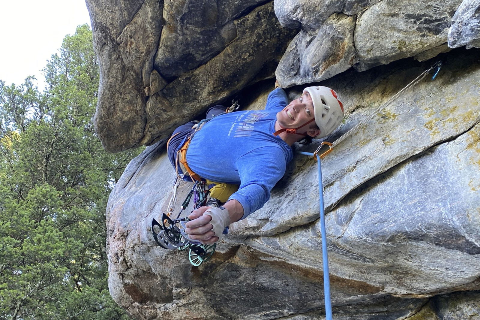 <i>Dylan Miller/AP via CNN Newsource</i><br/>Balin Miller climbs the 