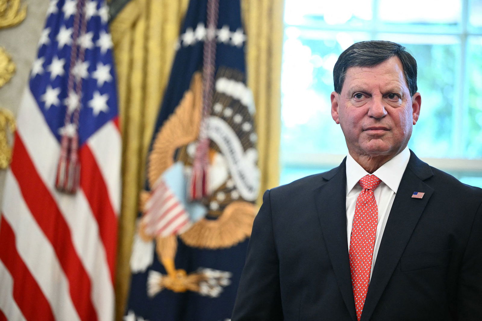 <i>Mandel Ngan/AFP/Getty Images/File via CNN Newsource</i><br/>Commissioner of the Social Security Administration Frank Bisignano joins President Donald Trump in the Oval Office of the White House on August 14