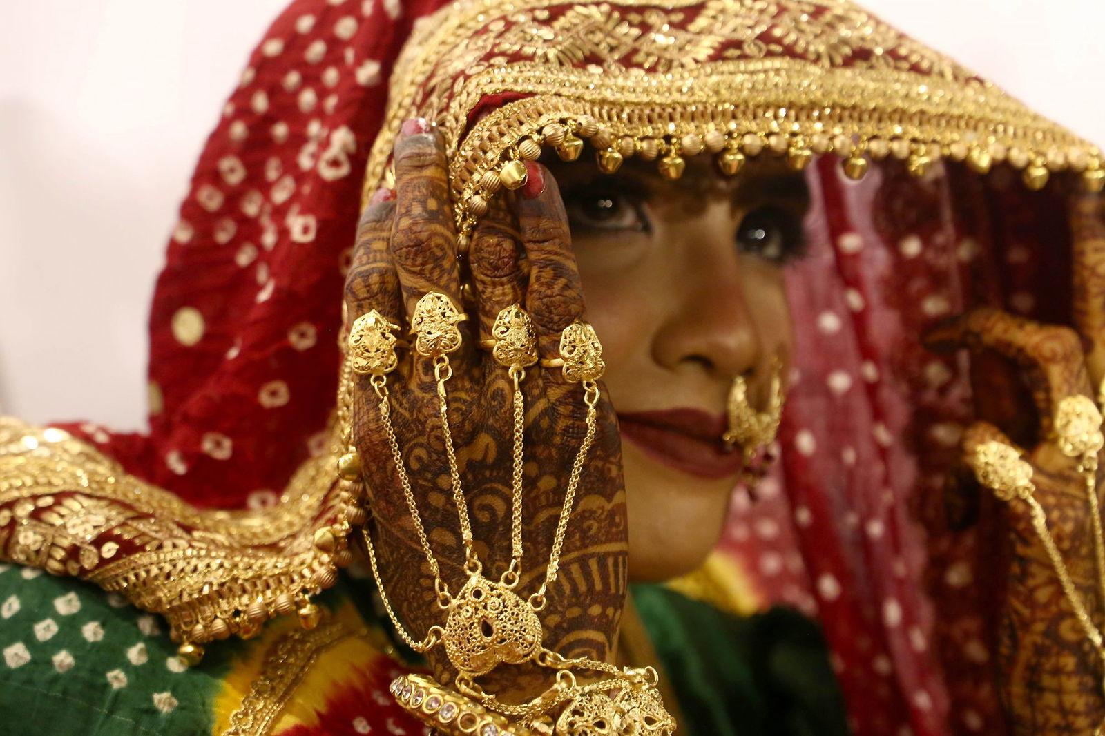 <i>Altaf Qadri/AP via CNN Newsource</i><br/>A newlywed Indian couple in New Delhi
