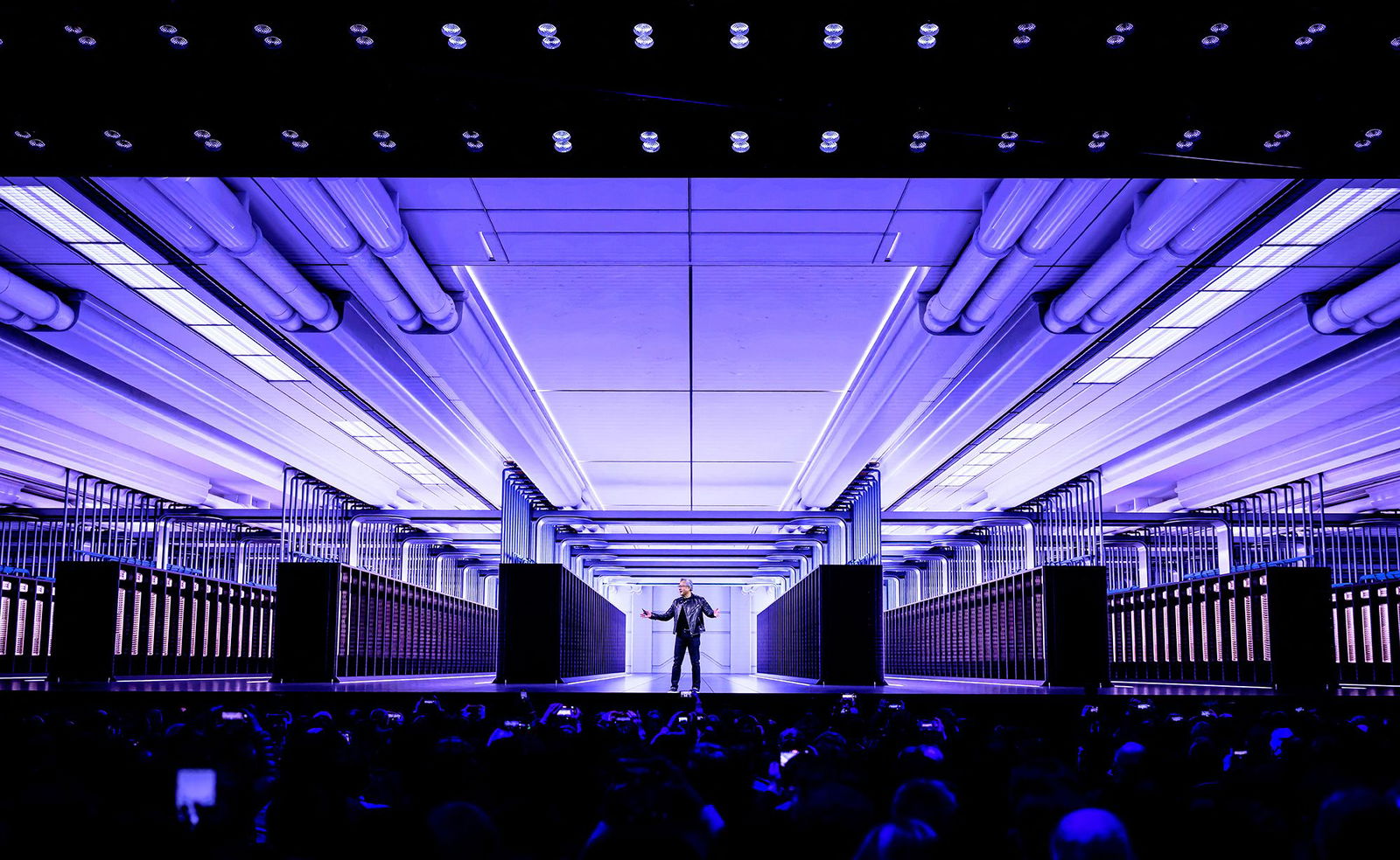 <i>Josh Edelson/AFP/Getty Images via CNN Newsource</i><br/>Nvidia CEO Jensen Huang delivers an address earlier this year.