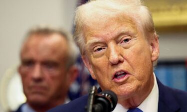 US President Donald Trump makes an announcement at the White House