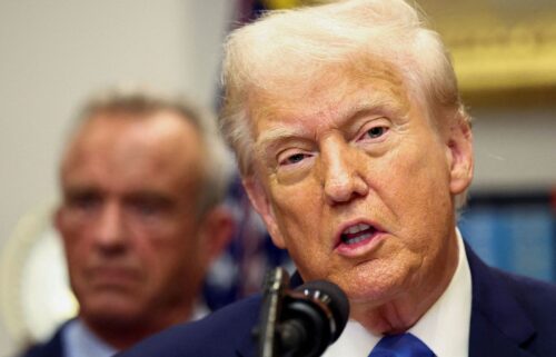 US President Donald Trump makes an announcement at the White House