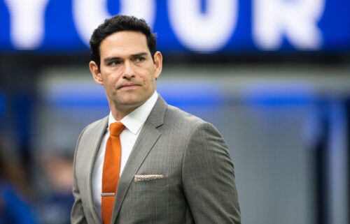 A booking photo of former NFL quarterback and sports analyst Mark Sanchez.