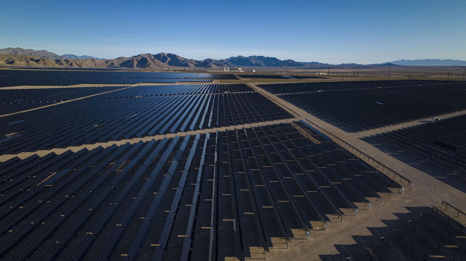 <i>Joseph SohmVisions of America/Universal Images Group/Getty Images via CNN Newsource</i><br/>A large solar installation is seen in Arrolime