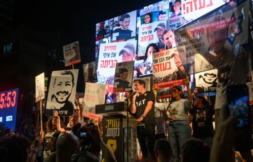 Relatives of hostages whose bodies are still in Gaza Strip call for their release at Hostages Square
