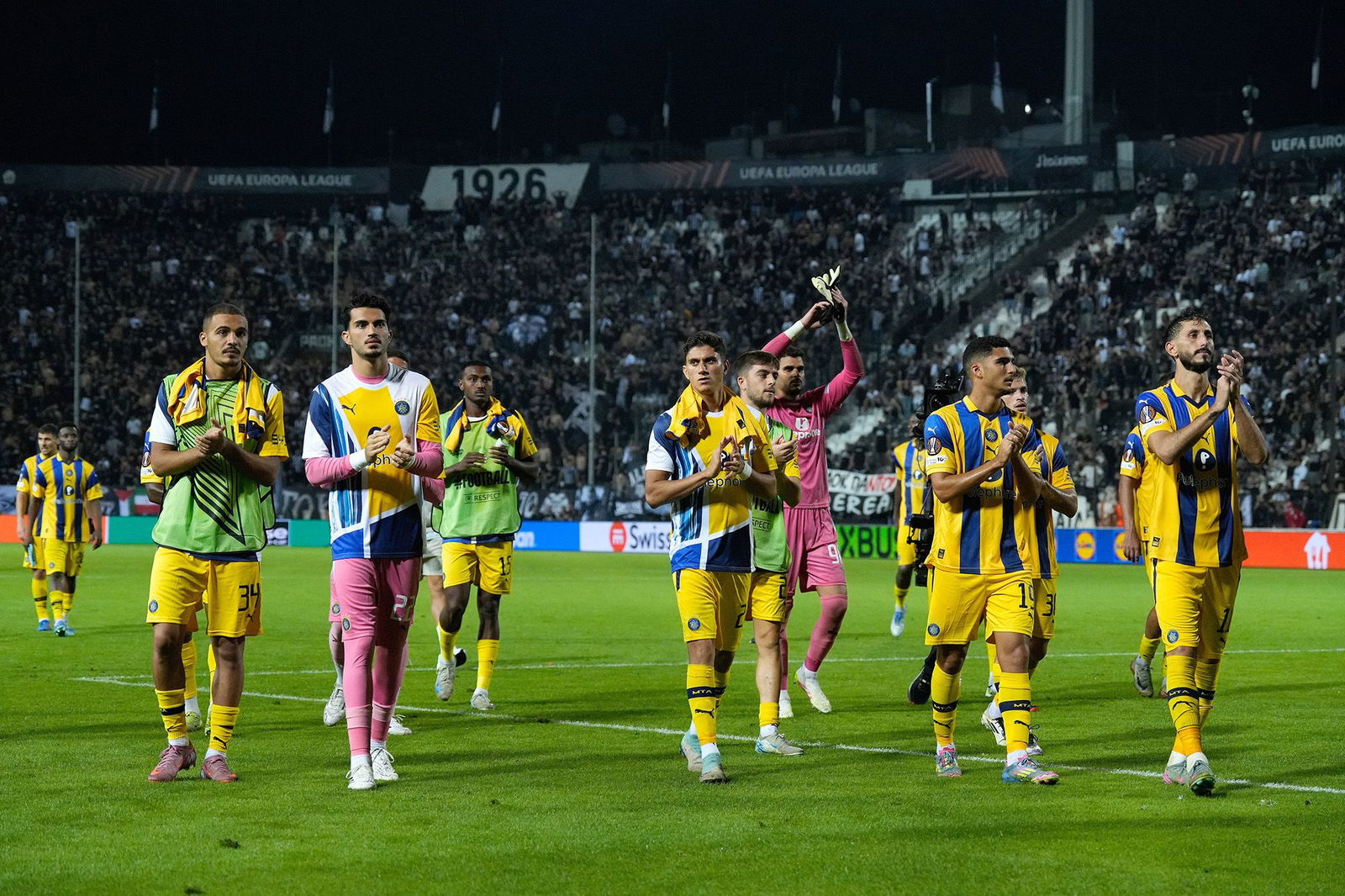 <i>Konstantinos Tsakalidis/Anadolu/Getty Images via CNN Newsource</i><br/>Maccabi Tel Aviv has said it will not accept ticket allocation from Aston Villa following news that its fans will not be permitted to attend a Europa League game next month.