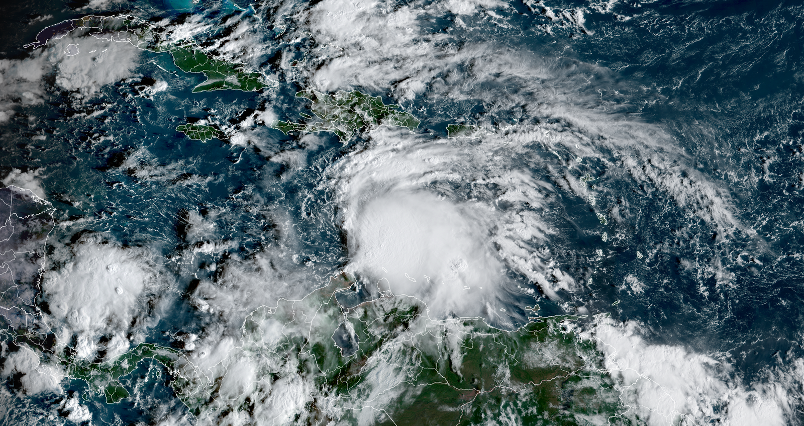 <i>CNN Weather via CNN Newsource</i><br/>One forecast model shows Melissa dumping a dangerous amount of rain over portions of the Caribbean through the weekend.