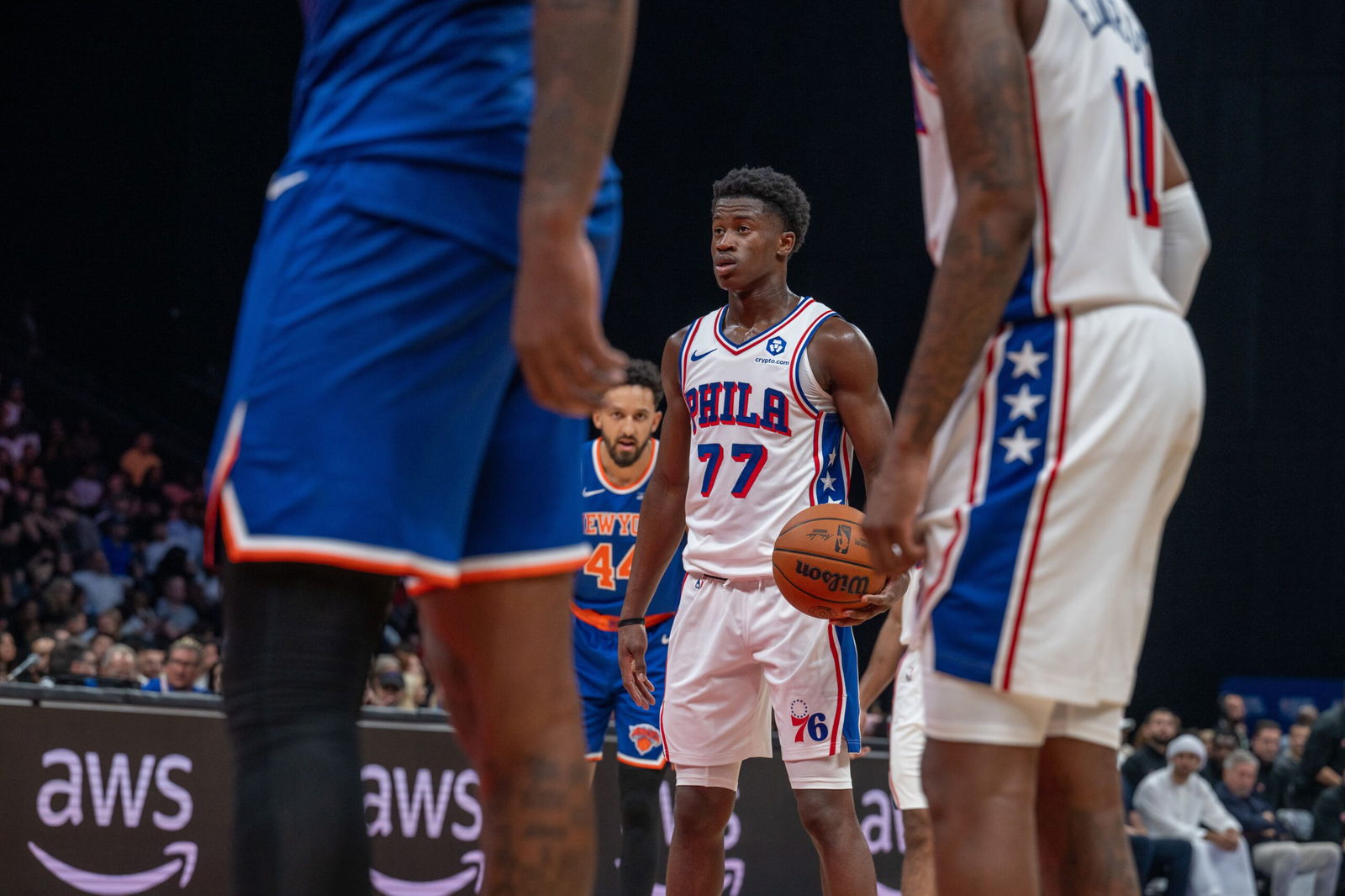 <i>Anadolu/Getty Images via CNN Newsource</i><br/>V.J. Edgecombe (No. 77) had a historic start to life with the 76ers.