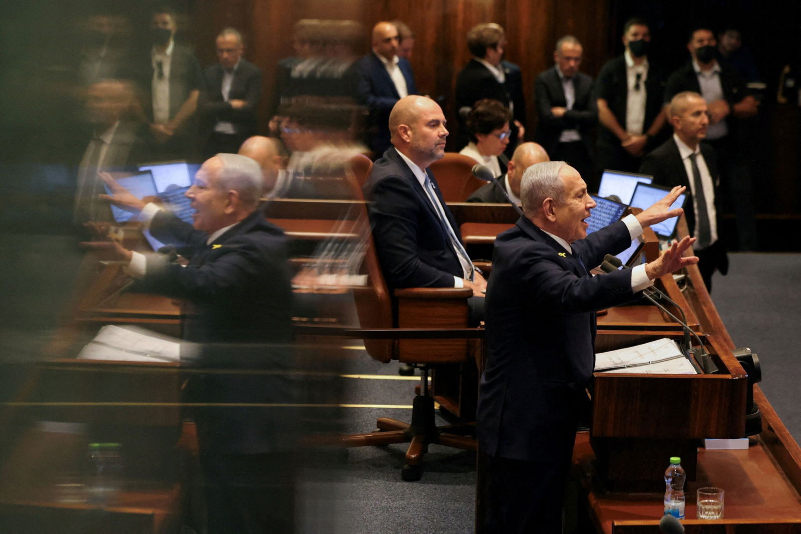 <i>Ronen Zvulun/Reuters via CNN Newsource</i><br/>Israeli Prime Minister Benjamin Netanyahu speaks at the plenum of the Knesset