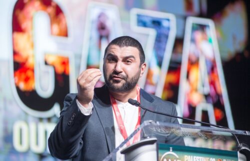 Sam Hamdi speaks at the 17th Annual Palestine Convention in Tinley Park