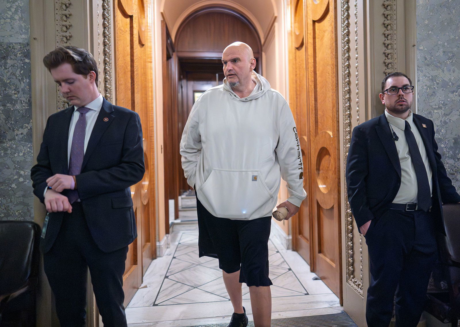 <i>J. Scott Applewhite/AP via CNN Newsource</i><br/>Pennsylvania Democratic Sen. John Fetterman at the Capitol in Washington on Monday.