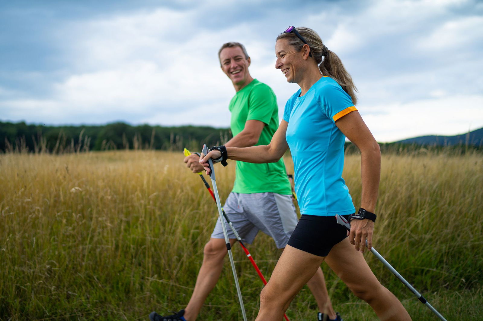 <i>karetoria/Moment RF/Getty Images via CNN Newsource</i><br/>Nordic walking poles have built-in gloves for your hands instead of loops found on hiking poles.