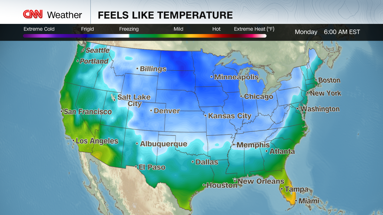 <i>CNN Weather via CNN Newsource</i><br/>Parts of the northern Plains and the Upper Midwest will be first in line for plummeting temperatures starting November 8.