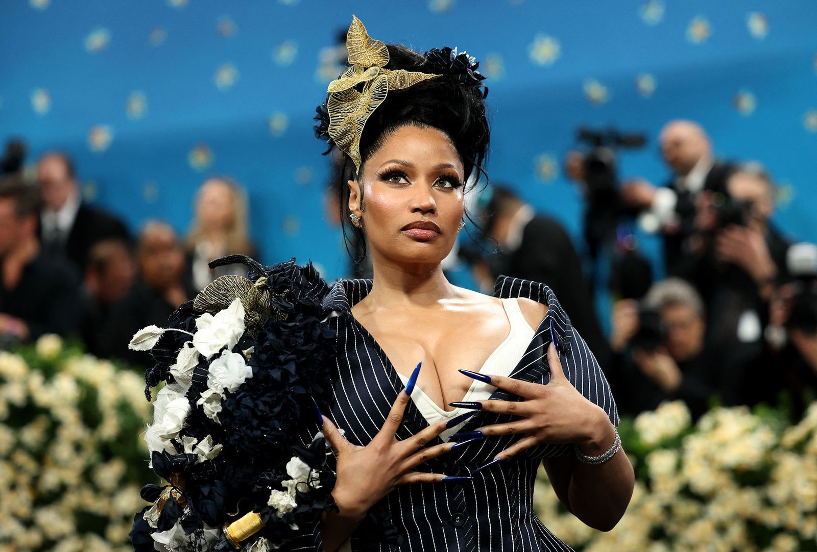 <i>Mario Anzuoni/Reuters via CNN Newsource</i><br/>Nicki Minaj poses during the Met Gala in New York City on May 5.
