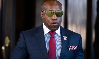 Rep. Wesley Hunt departs after speaking during the first day of the 2024 Republican National Convention in Milwaukee