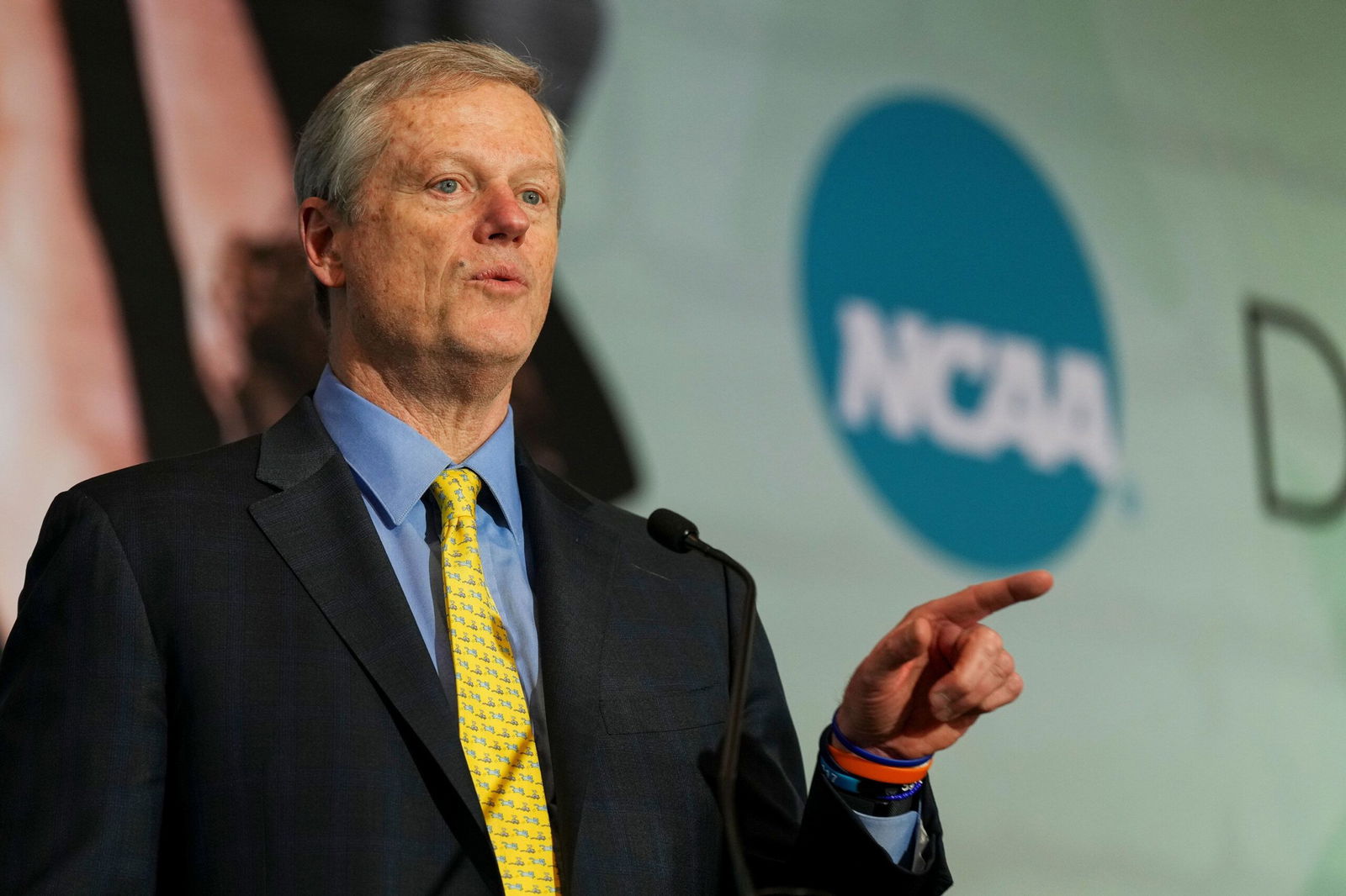 <i>George Walker IV/AP via CNN Newsource</i><br/>NCAA president Charlie Baker at the annual NCAA convention on January 15 in Nashville