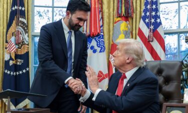 President Donald Trump and New York Mayor-elect Zohran Mamdani shake hands as they meet in the Oval Office of the White House on Friday.