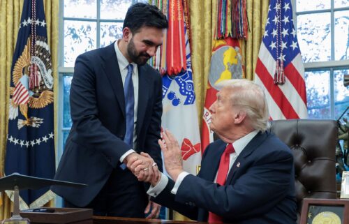 President Donald Trump and New York Mayor-elect Zohran Mamdani shake hands as they meet in the Oval Office of the White House on Friday.