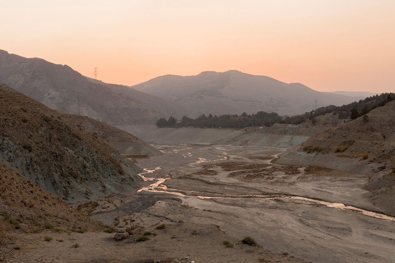 <i>Bahram/AFP/Getty Images via CNN Newsource</i><br/>The receding waters of Latyan Dam reveal a dry riverbed near Tehran