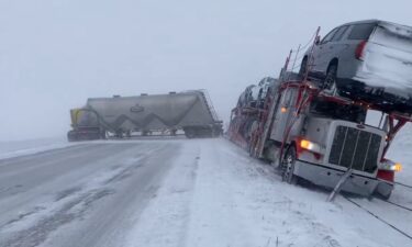 Several semi-trucks spun out on I-94 in Clay County